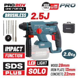 BORMANN Pro BBP5300 ΠΝΕΥΜΑΤΙΚΟ ΣΚΑΠΤΙΚΟ ΜΠΑΤΑΡΙΑΣ SDS-PLUS Brushless 20V,SOLO (073840)