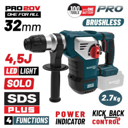 BORMANN Pro BBP5335 ΠΝΕΥΜΑΤΙΚΟ ΣΚΑΠΤΙΚΟ ΜΠΑΤΑΡΙΑΣ SDS-PLUS Brushless 20V, 4.5J SOLO (083474)