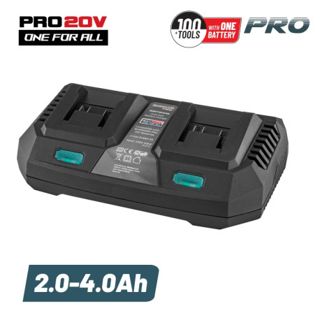 BORMANN PRO BBP2005 ΦΟΡΤΙΣΤΗΣ ΔΙΠΛΗΣ ΜΠΑΤΑΡΙΑΣ 20V,Li-Ion 2x4.0mAh 3A (036425)