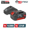 BORMANN Pro BBP9940 STARTER KIT 20V, ΜΠΑΤΑΡΙΑ 4.0Ah & ΦΟΡΤΙΣΤΗΣ 2.4Α (082224)