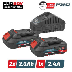 BORMANN Pro BBP9922 STARTER KIT 20V, ΜΠΑΤΑΡΙΕΣ 2x2.0Ah & ΦΟΡΤΙΣΤΗΣ 2.4Α (083511)