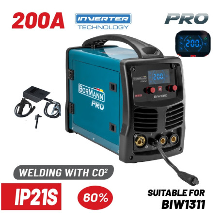 BORMANN PRO BIW1310 ΗΛΕΚΤΡΟΚΟΛΛΗΣΗ MIG-MMA 200A, Gas-Νο Gas,1-3-5Kg (0,6-1mm) (061991)