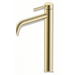 GLORIA GINI MAT BRUSH GOLD ΜΠΑΤΑΡΙΑ ΝΙΠΤΗΡΟΣ ΨΗΛΗ ΜΕ ΒΑΛΒΙΔΑ ΚΛΙΚ, ΥΨΟΣ 27cm, ΠΡΟΒΟΛΗ 16cm, ΥΨΟΣ ΡΟΗΣ 22cm (41-1010)