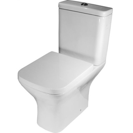 GLORIA SUITE SQUARE RIMLESS ΛΕΚΑΝΗ ΠΙΣΩ ΣΙΦΩΝΙ 60.5x36.5x79cm ΜΕ ΚΑΛΥΜΜΑ SLOW DOWN ΚΑΙ ΚΑΖΑΝΑΚΙ (77-8594 17-8593)