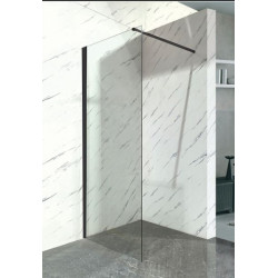 GLORIA PANEL ΤΖΑΜΙ ΔΙΑΦΑΝΕΣ ΜΕ ΜΑΥΡΟ ΠΛΑΙΣΙΟ 800 (770-790) x1950 8mm ME ΜΠΡΑΤΣΟ (80-7779)