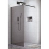 GLORIA PANEL ΤΖΑΜΙ ΝΤΟΥΖΙΕΡΑΣ GREY 80x195h 8mm ME ΜΠΡΑΤΣΟ 70-120 cm (80-1602)