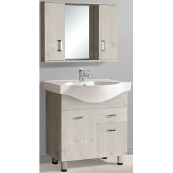 GLORIA LONG LIFE 70 ΠΑΓΚΟΣ MDF 70x46X82 BEIGE ΜΕ ΝΙΠΤΗΡΑ ΚΑΙ FINO ΕΡΜΑΡΙΟ PVC (36-3003 17-3003 36-0008)